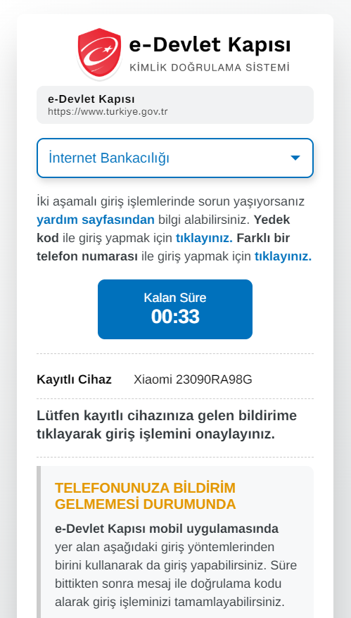 Bildirim ile onay - Telefon