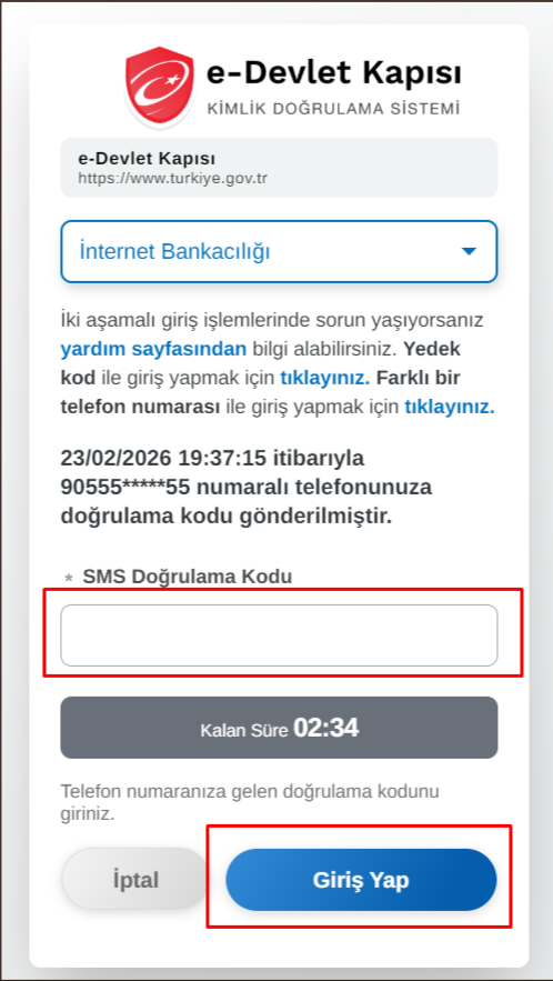 SMS doğrulama kodu - Telefon