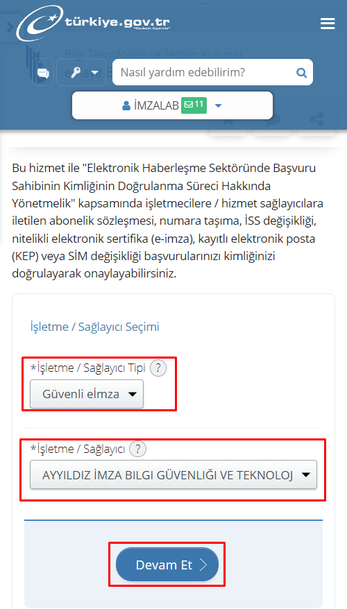 Sağlayıcı seçimi - Telefon