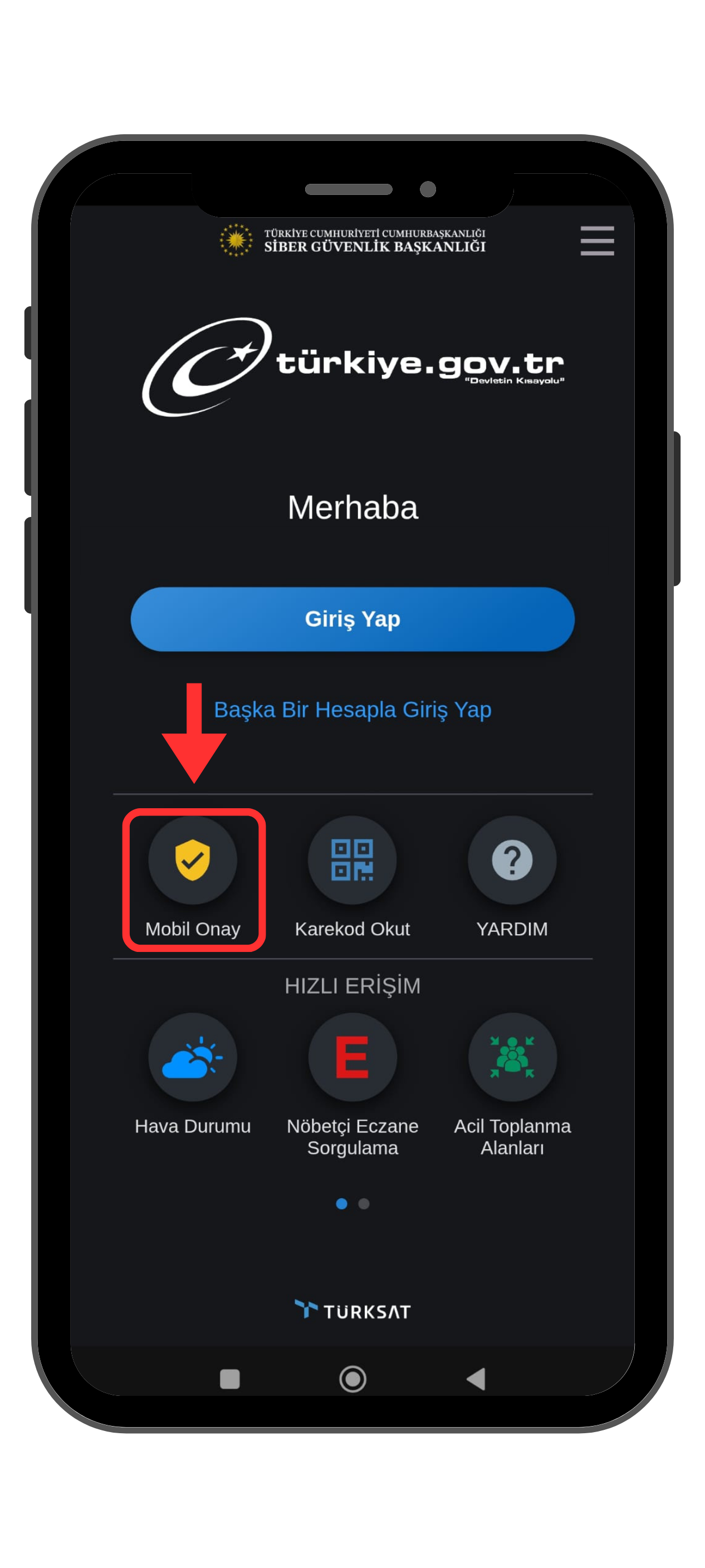 e-Devlet uygulaması Mobil Onay bölümü