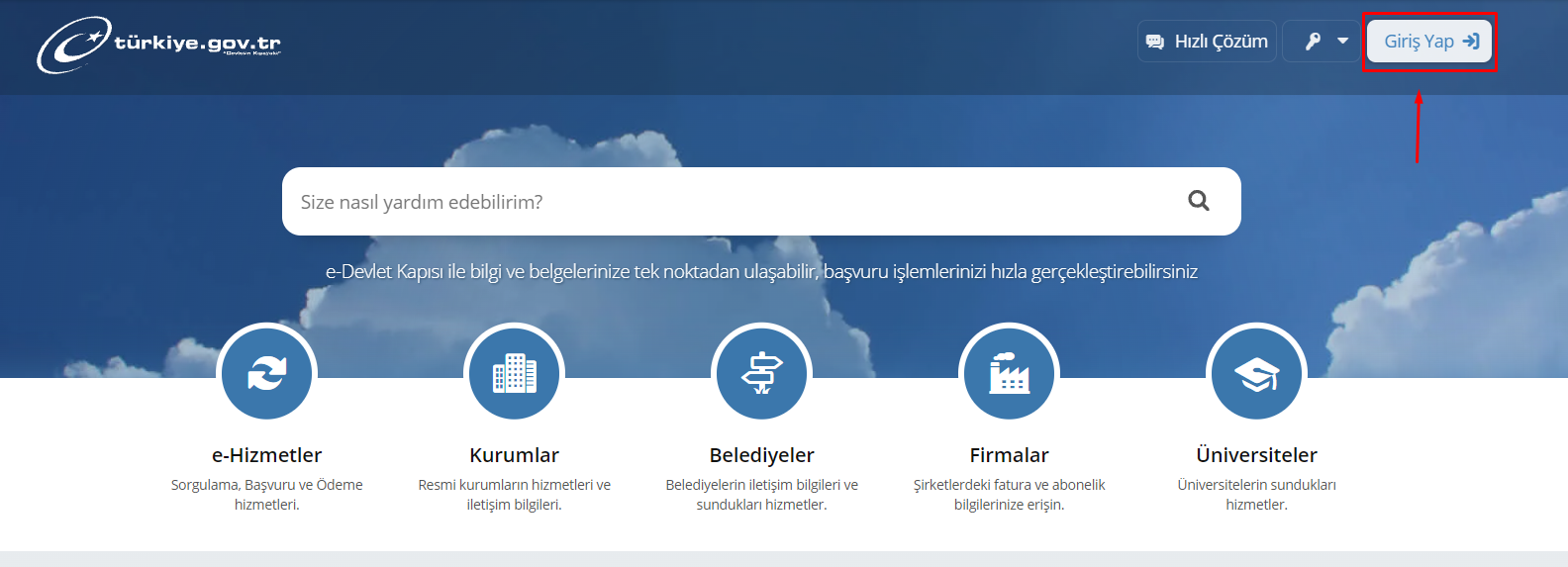 e-Devlet giriş ekranı - Bilgisayar