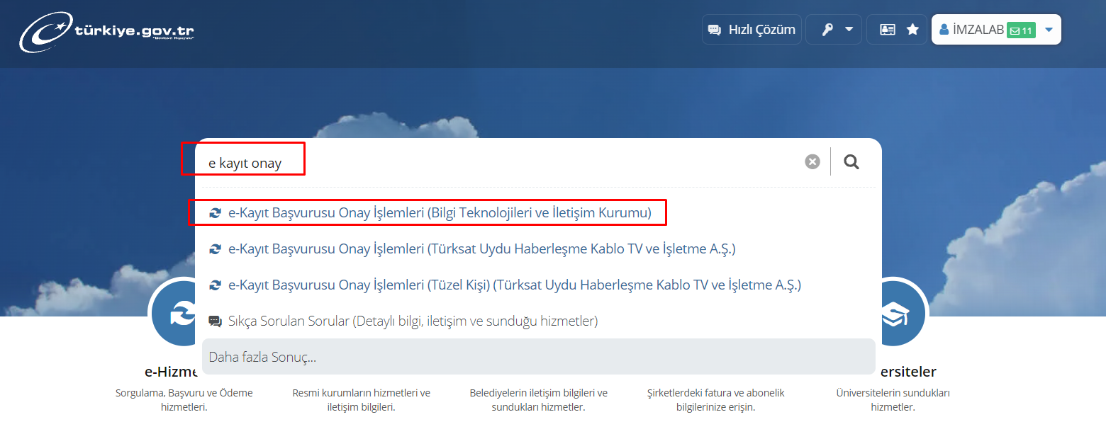 e kayıt onay arama - Bilgisayar